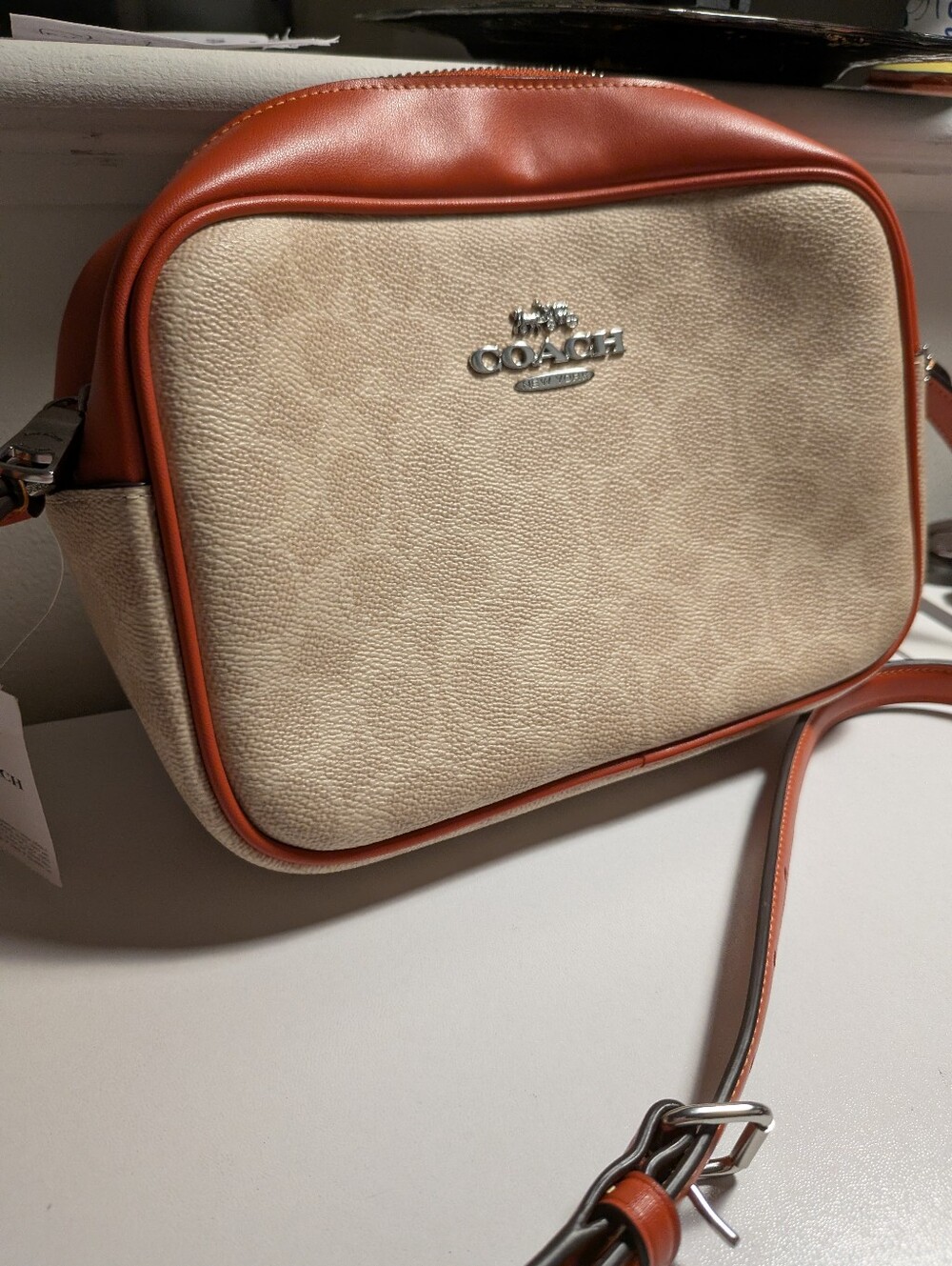 Coach Sig Jamie Camera Bag Sand Deep Orange Crossbody Handbag NWT